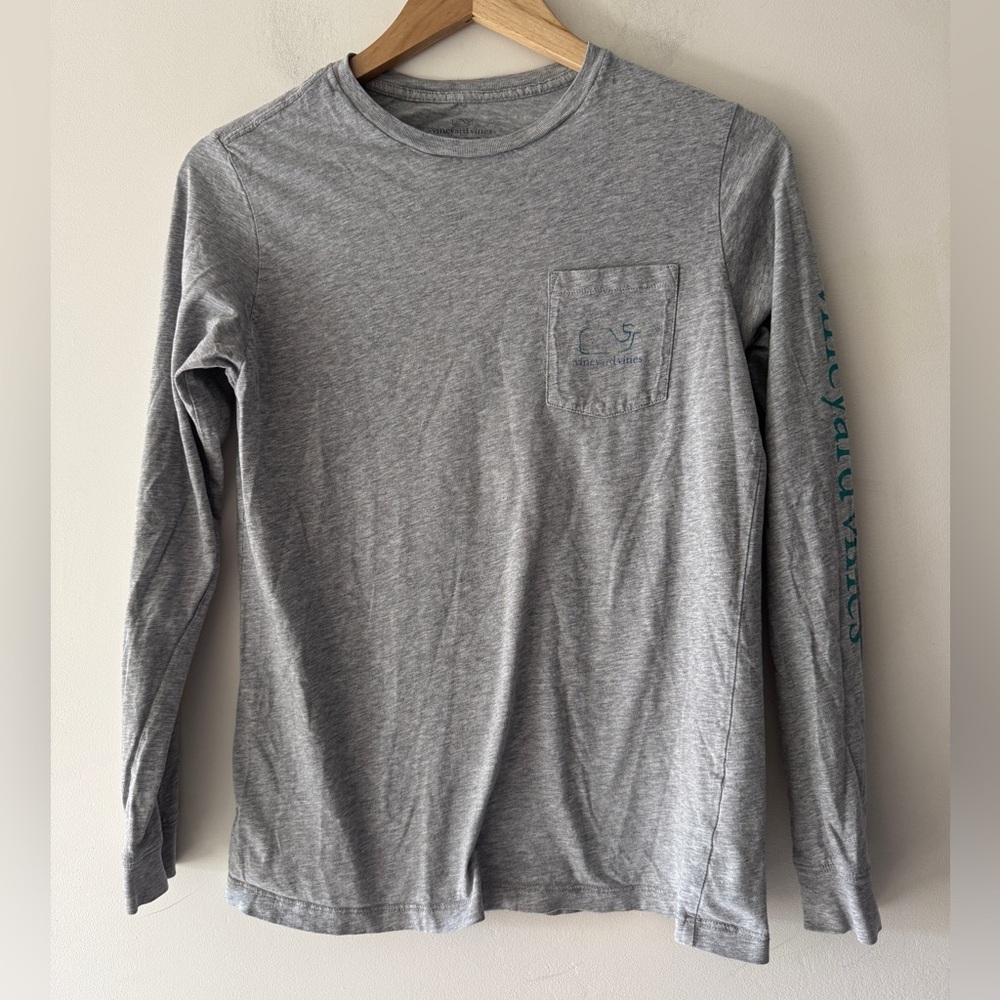 Vineyard Vines Gray‎ Pocket Tee Long Sleeve Top Boys Large